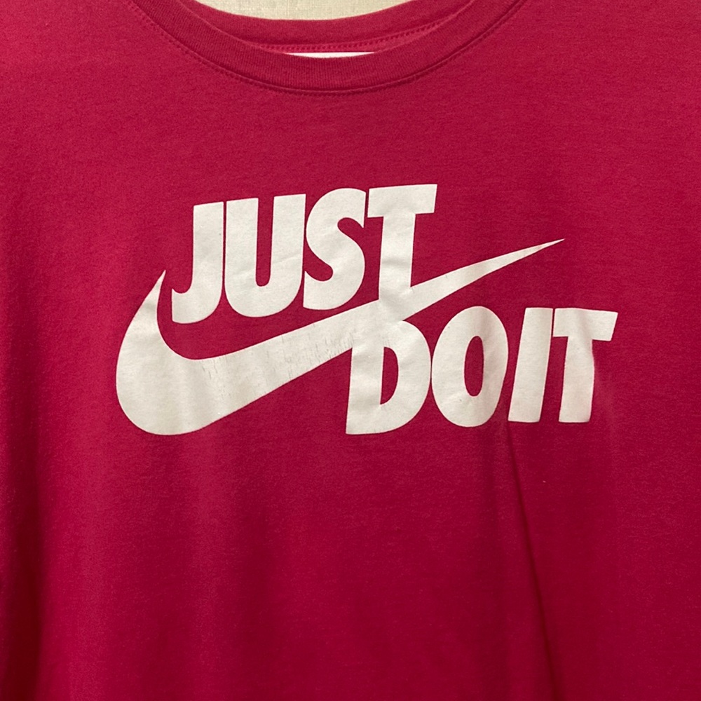 A pink and white t shirt